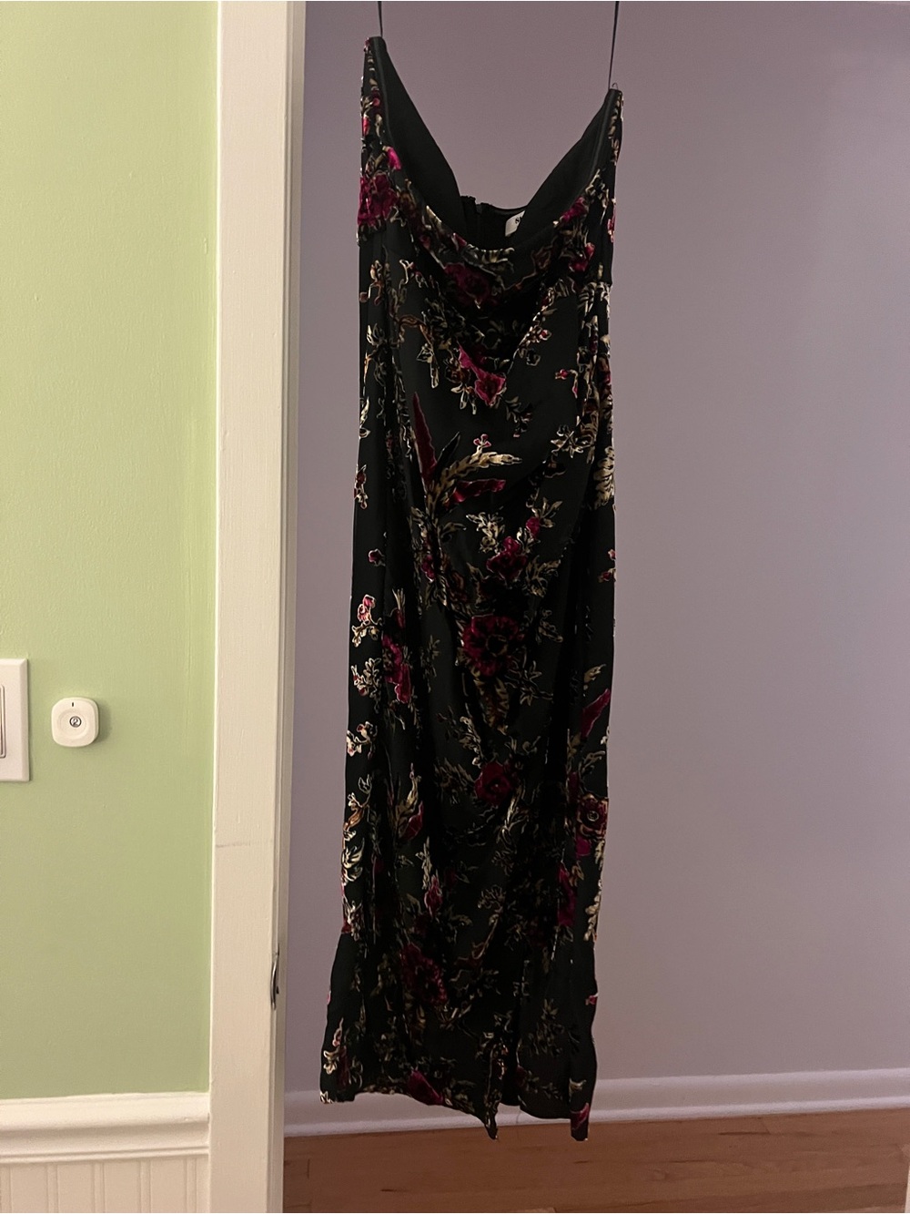 Showpo Black Dress with Pink Floral Trim